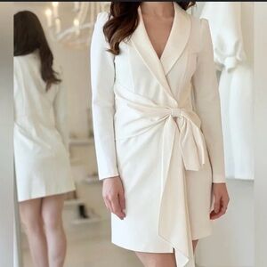 Elegant Cream Wrap Dress
